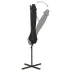 Vidaxl zweefparasol met paal en led-verlichting 300 cm zwart
