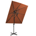 VidaXL Zweefparasol met dubbel dak 250x250 cm terracottakleurig