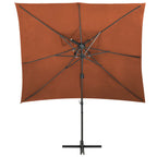 VidaXL Zweefparasol met dubbel dak 250x250 cm terracottakleurig
