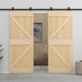 VidaXL Schuifdeur met beslag 100x210 cm massief grenenhout