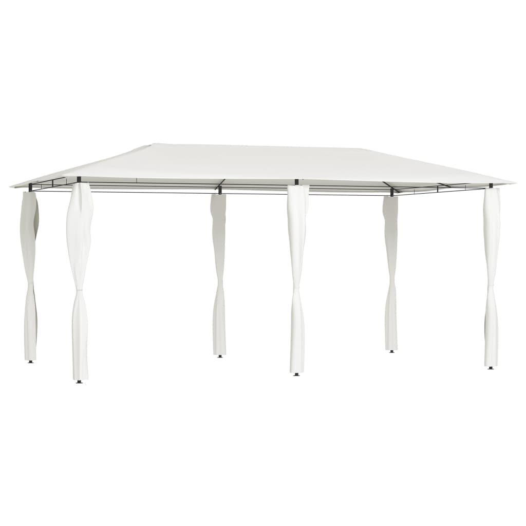 VidaXL Prieel met paalhoezen 160 g/m² 3x6x2,6 m crèmekleurig