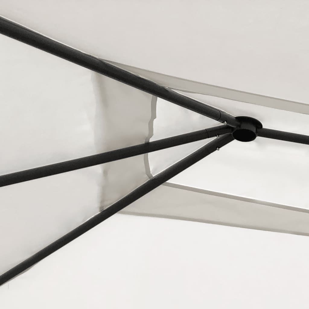 VidaXL Prieel met paalhoezen 160 g/m² 3x6x2,6 m crèmekleurig
