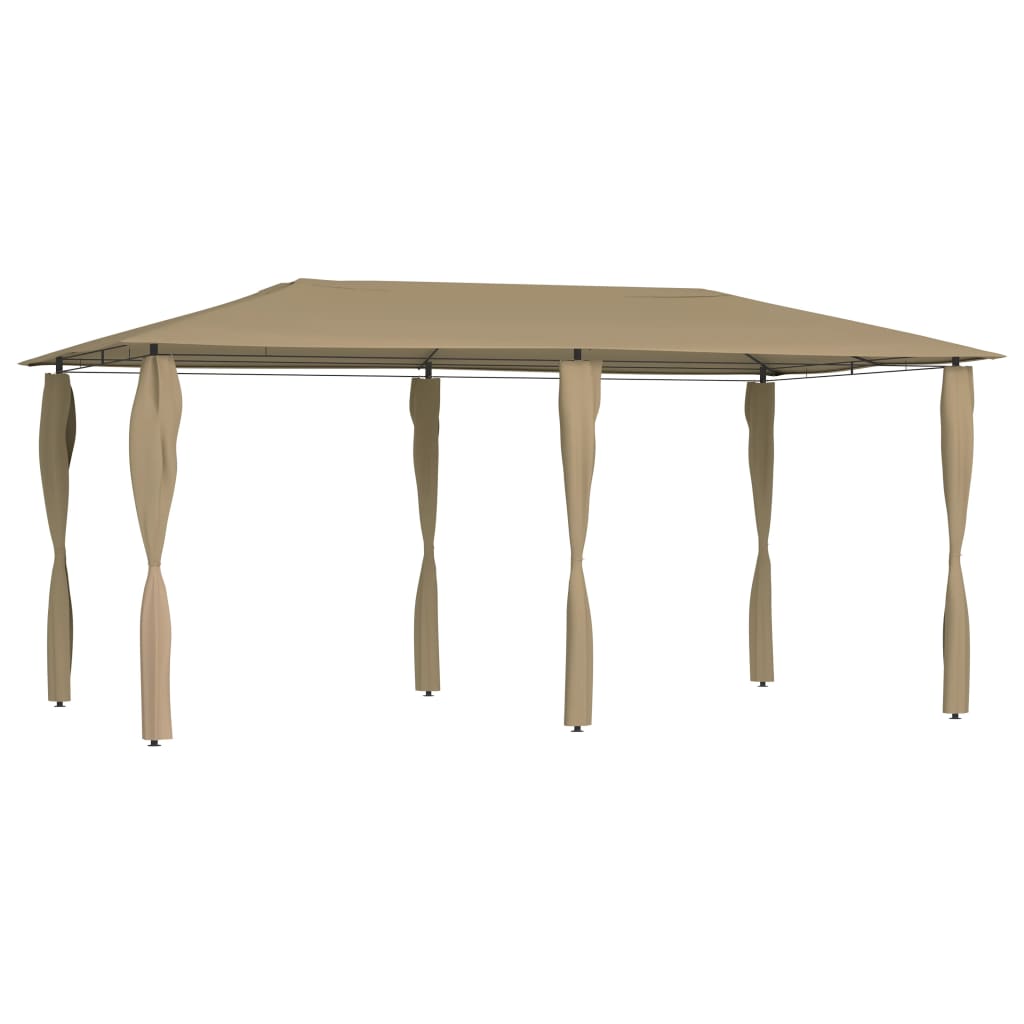 VidaXL Prieel met paalhoezen 160 g/m² 3x6x2,6 m taupe