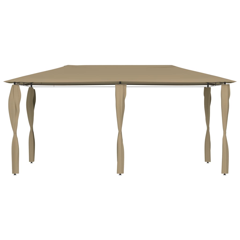 VidaXL Prieel met paalhoezen 160 g/m² 3x6x2,6 m taupe