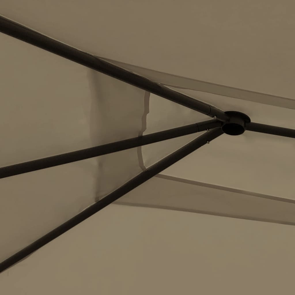 VidaXL Prieel met paalhoezen 160 g/m² 3x6x2,6 m taupe