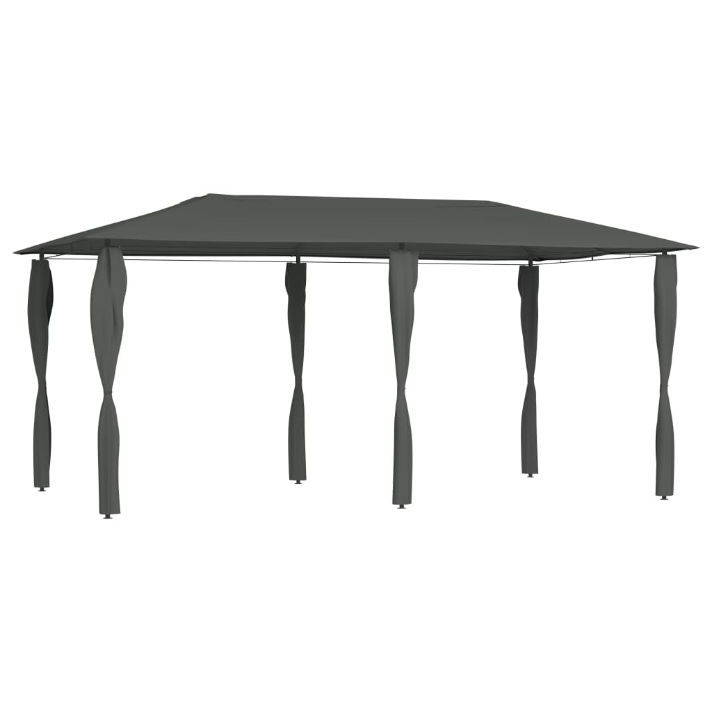 VidaXL Prieel met paalhoezen 160 g/m² 3x6x2,6 m antracietkleurig