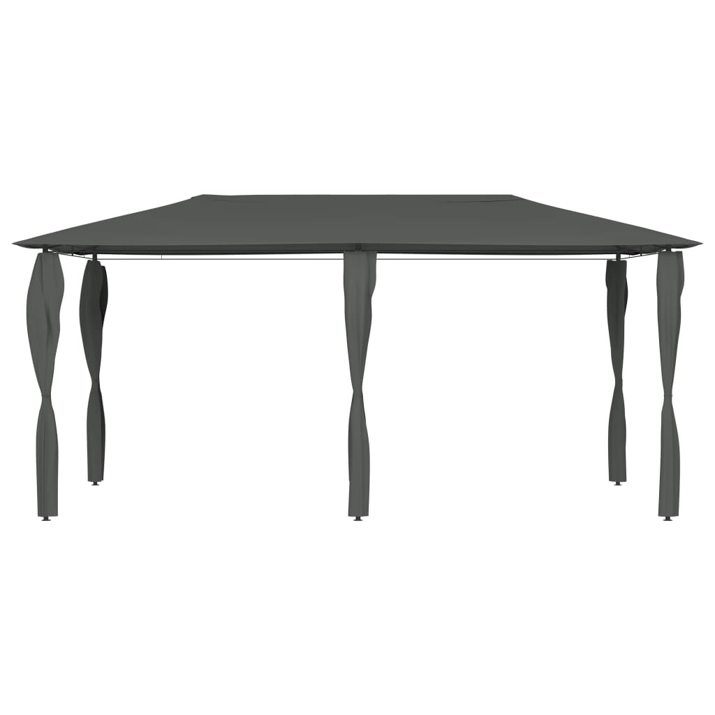VidaXL Prieel met paalhoezen 160 g/m² 3x6x2,6 m antracietkleurig