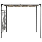 VidaXL Prieel met uittrekbaar dak 180 g m² 3x4x2,3 m taupe