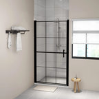 Vidaxl douchedeur 100x178 cm gehard glas zwart