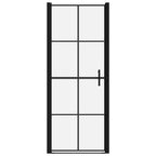 Vidaxl douchedeur 91x195 cm gehard glas zwart