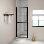 Vidaxl douchedeur 91x195 cm gehard glas zwart