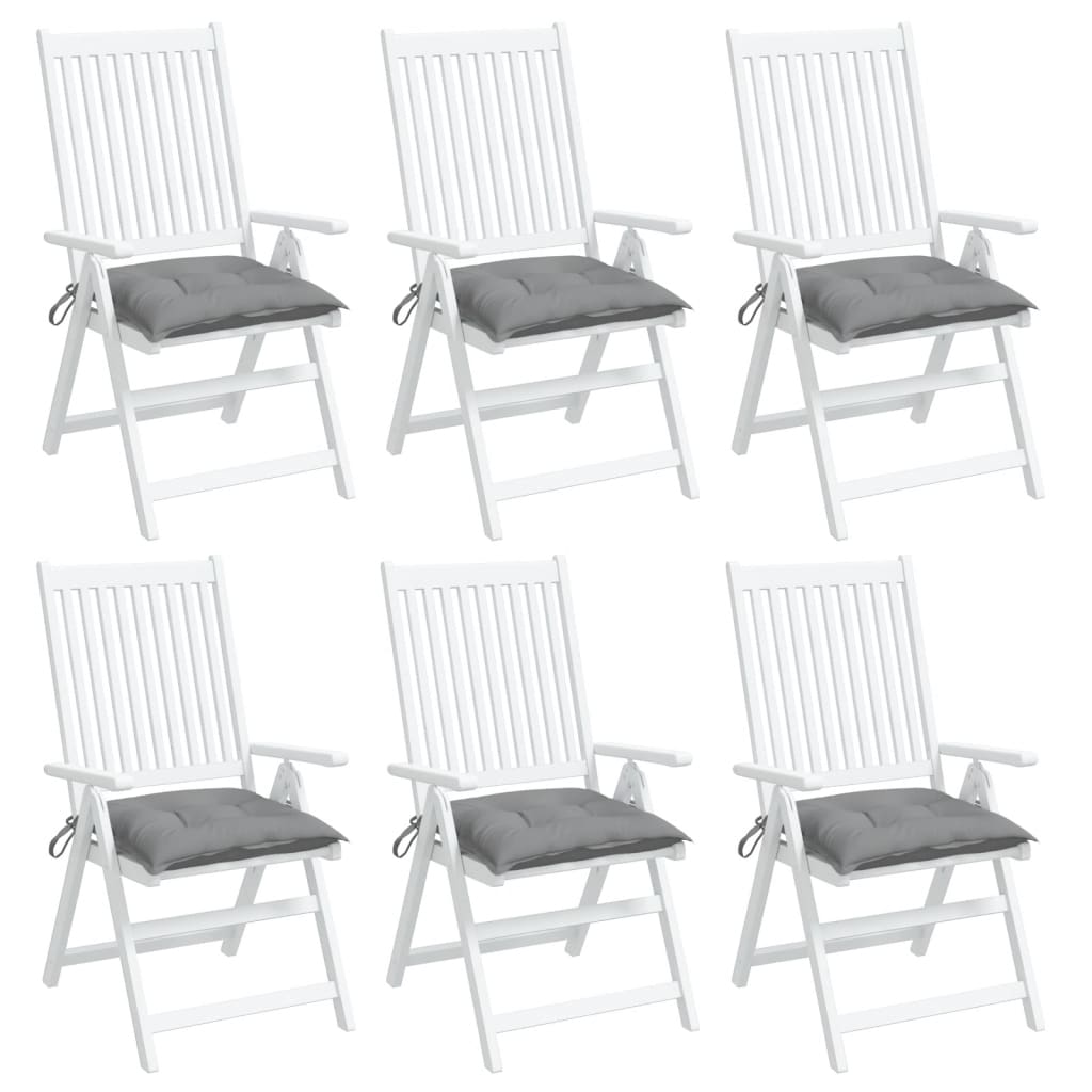 Vidaxl stoelkussens 6 st 40x40x7 cm oxford stof grijs