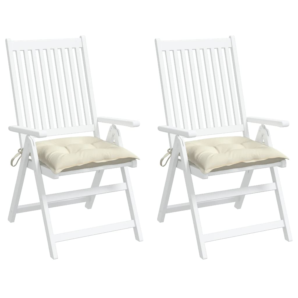 Vidaxl stoelkussens 2 st 40x40x7 cm stof crèmewit