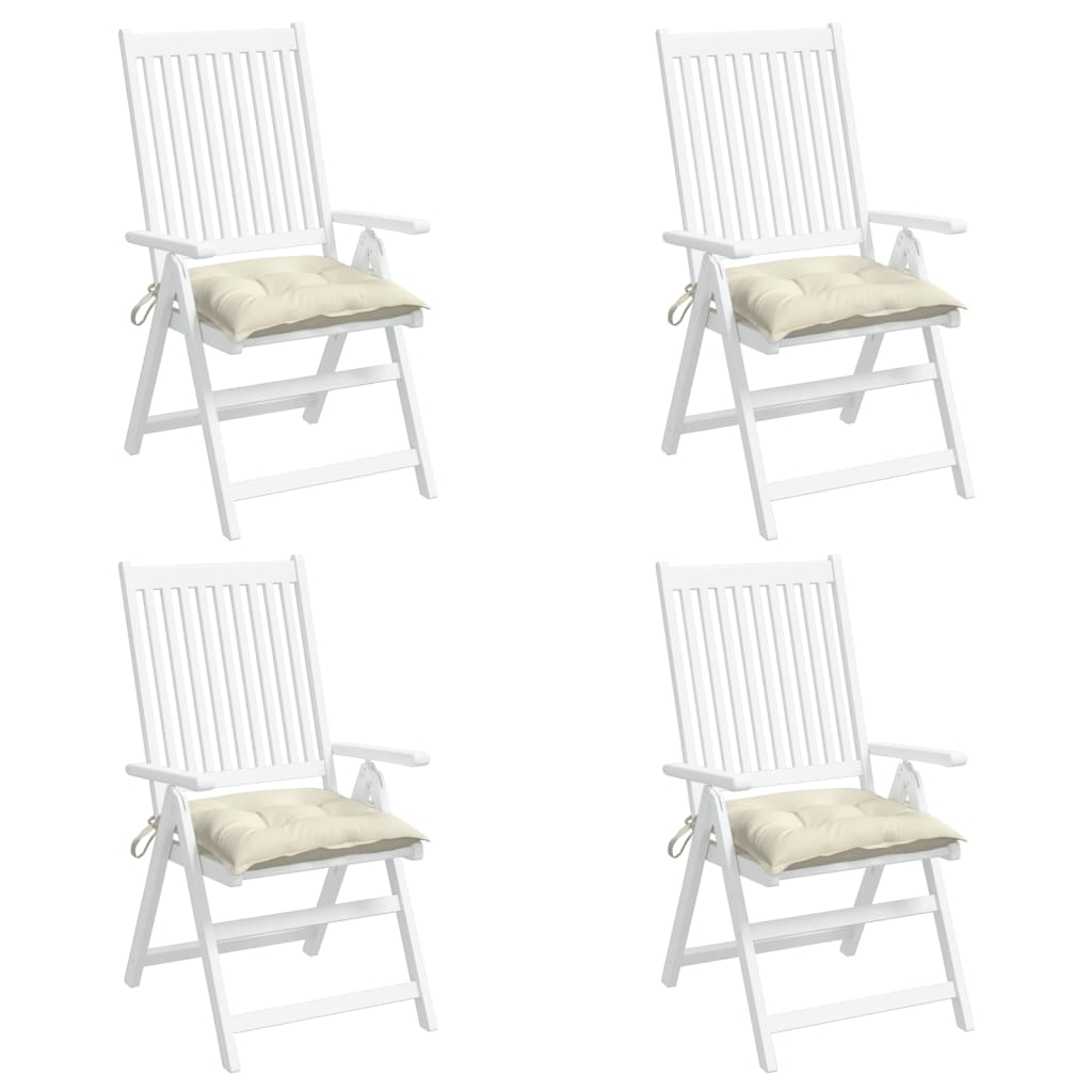 Vidaxl stoelkussens 4 st 40x40x7 cm oxford stof crèmewit