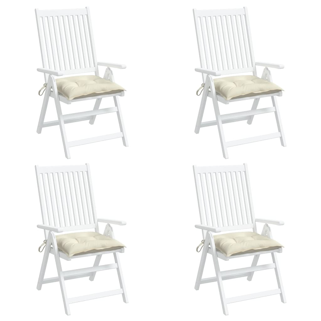 Vidaxl stoelkussens 4 st 50x50x7 cm oxford stof crèmewit
