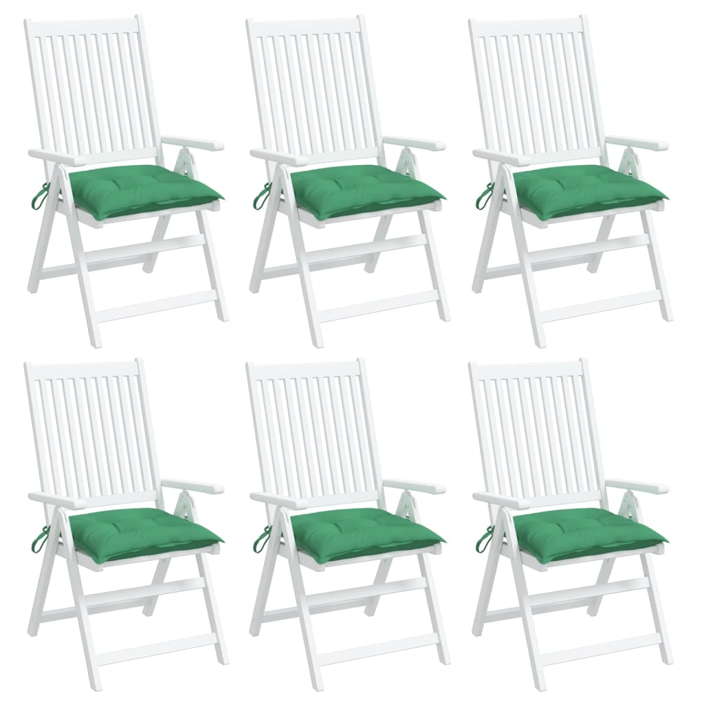 VidaXL Stoelkussens 6 st 50x50x7 cm oxford stof groen