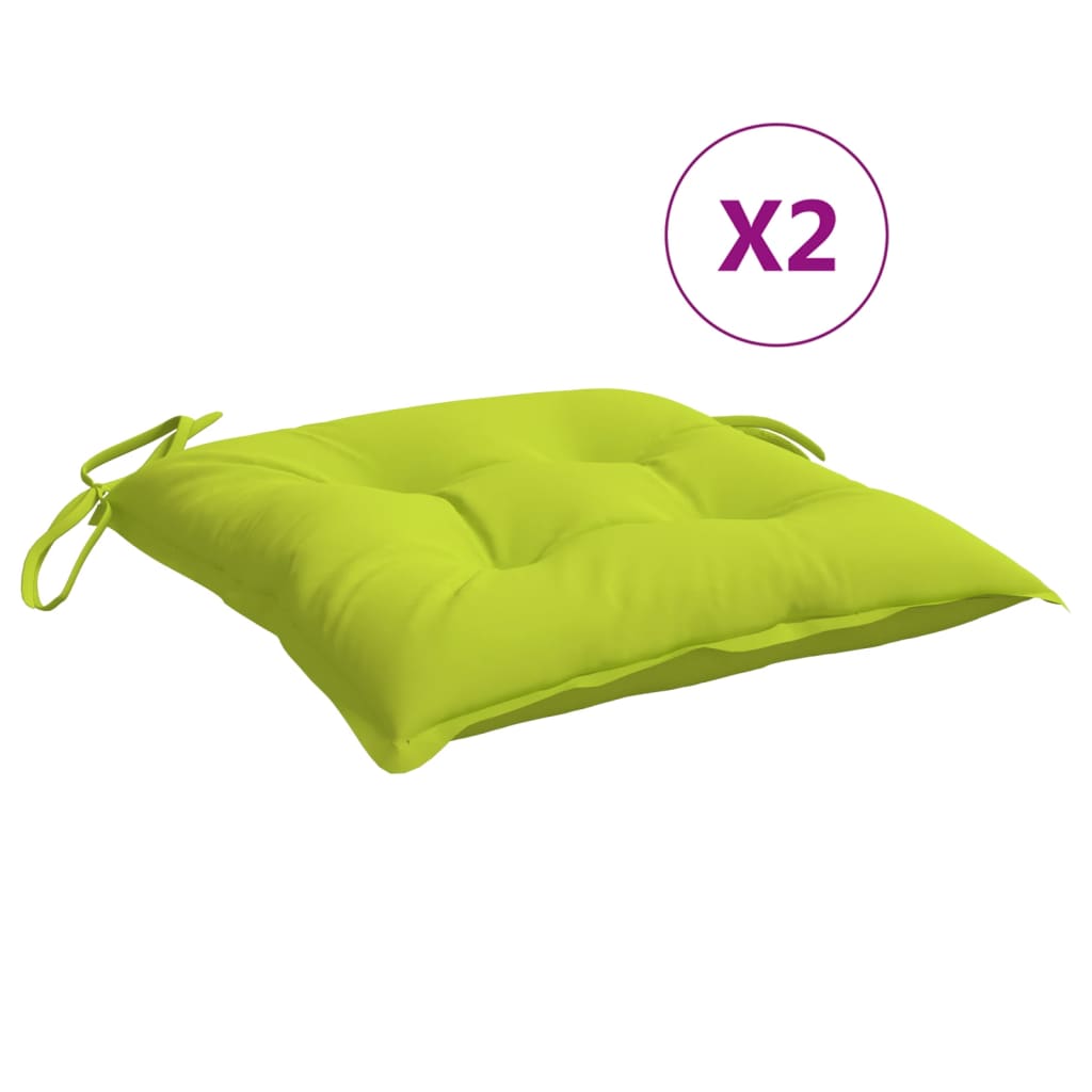 VidaXL Stoelkussens 2 st 50x50x7 cm oxford stof heldergroen