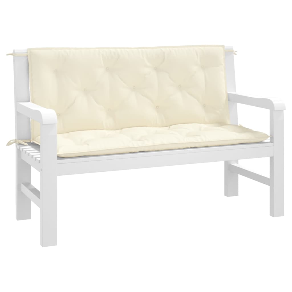 Vidaxl tuinbankkussens 2 st 120x50x7 cm oxford stof crèmewit