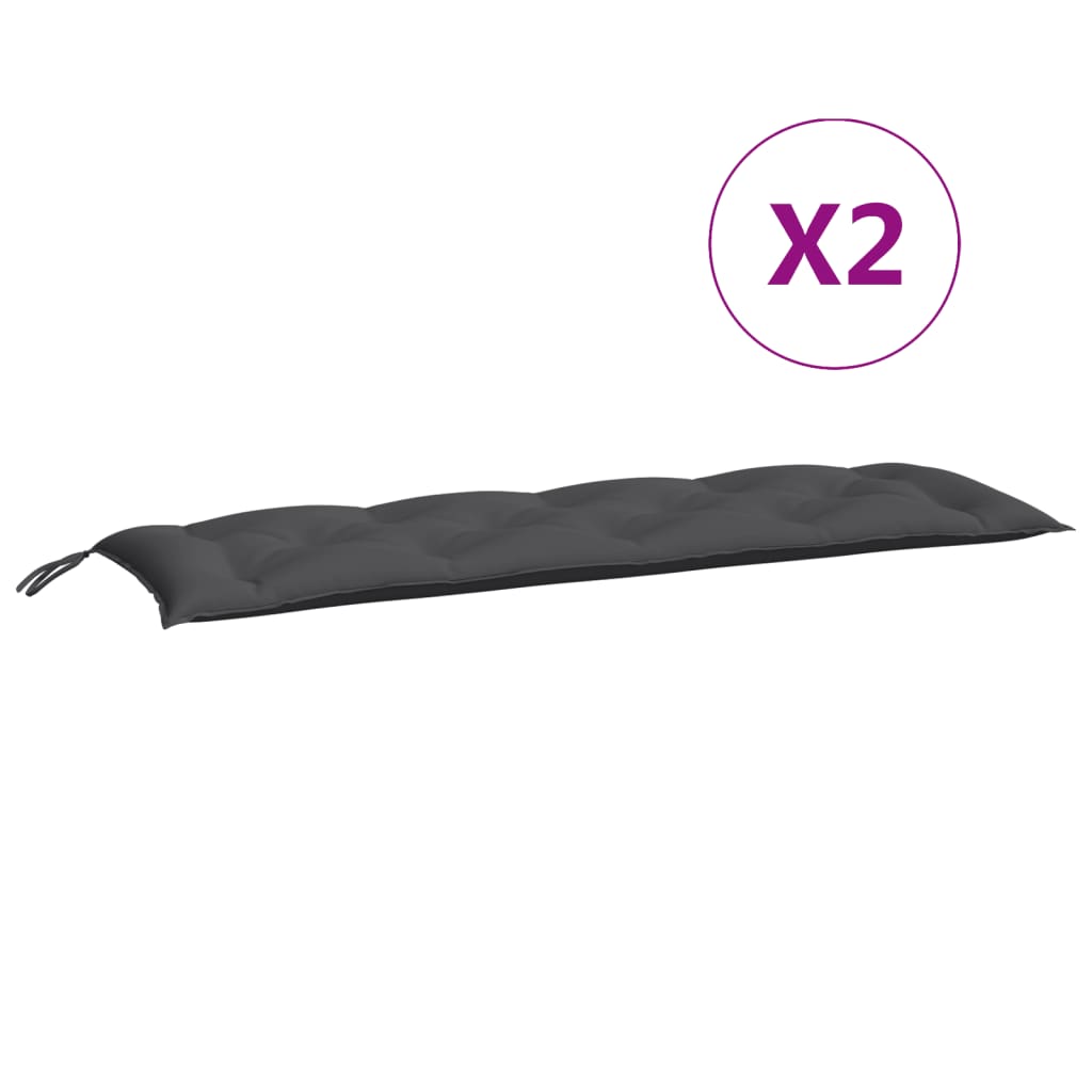Vidaxl tuinbankkussens 2 st 150x50x7 cm oxford stof antracietkleurig