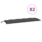 Vidaxl tuinbankkussens 2 st 150x50x7 cm oxford stof antracietkleurig