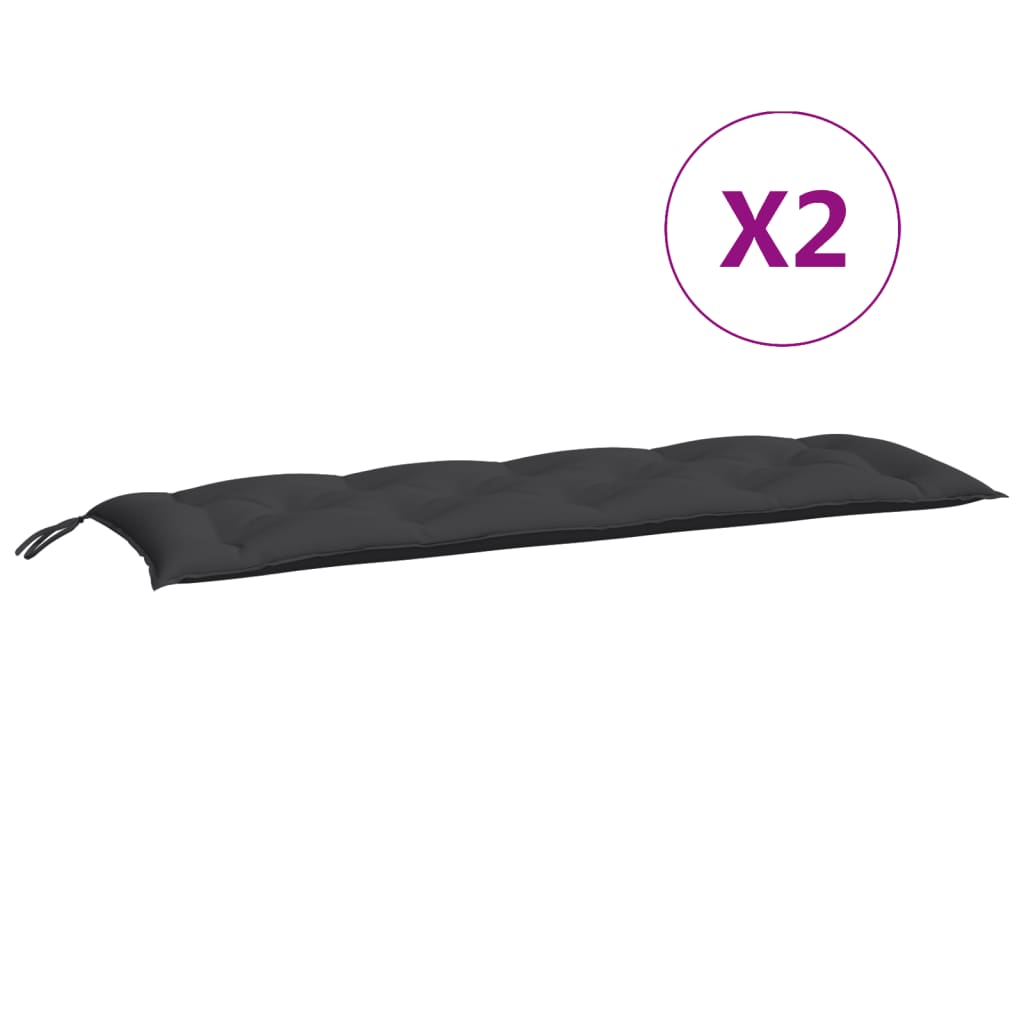 Vidaxl tuinbankkussens 2 st 150x50x7 cm oxford stof zwart