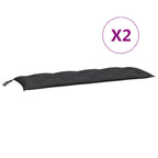 Vidaxl tuinbankkussens 2 st 150x50x7 cm oxford stof zwart
