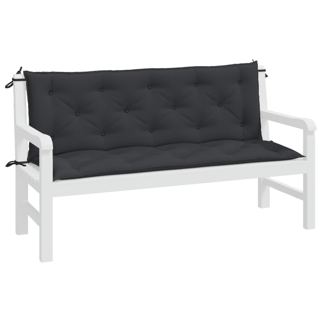 Vidaxl tuinbankkussens 2 st 150x50x7 cm oxford stof zwart