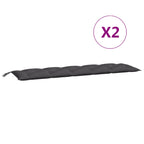 Vidaxl tuinbankkussens 2 st 180x50x7 cm oxford stof antracietkleurig