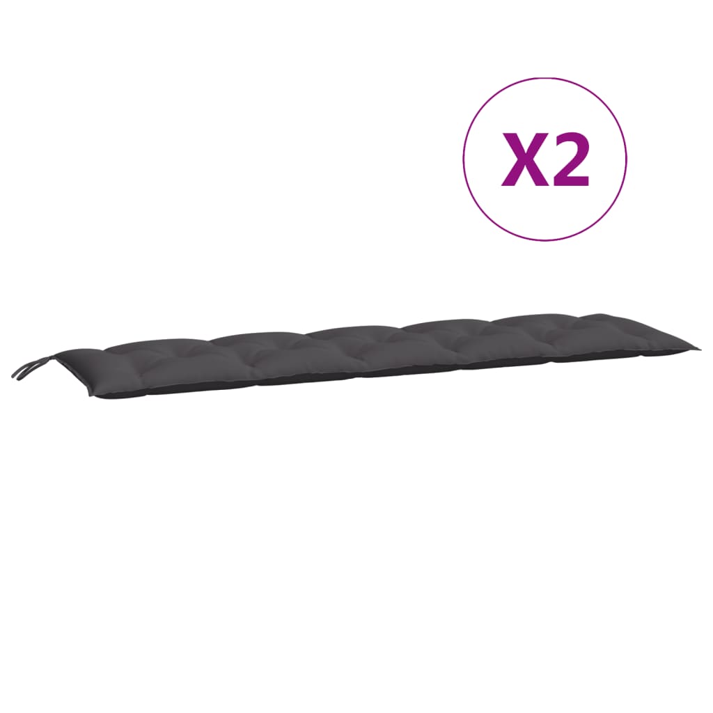 Vidaxl tuinbankkussens 2 st 180x50x7 cm oxford stof antracietkleurig