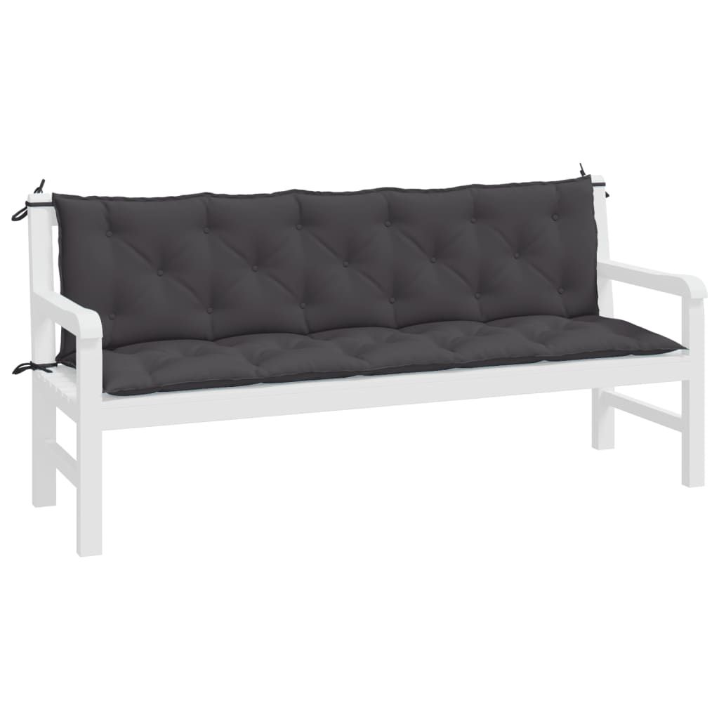 Vidaxl tuinbankkussens 2 st 180x50x7 cm oxford stof antracietkleurig