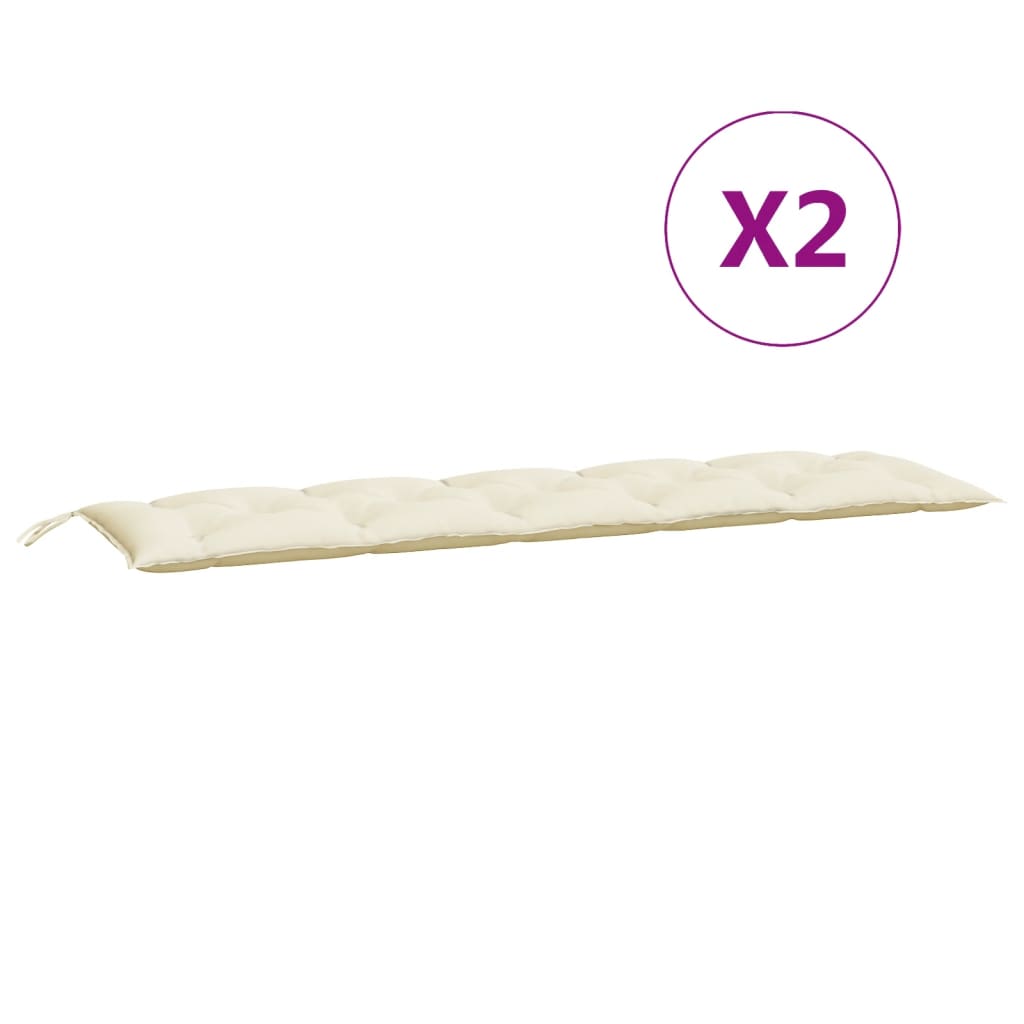 Vidaxl tuinbankkussen 180x(50+50)x7 cm oxford stof crèmewit