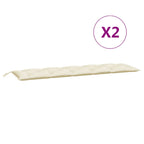 Vidaxl tuinbankkussen 180x(50+50)x7 cm oxford stof crèmewit