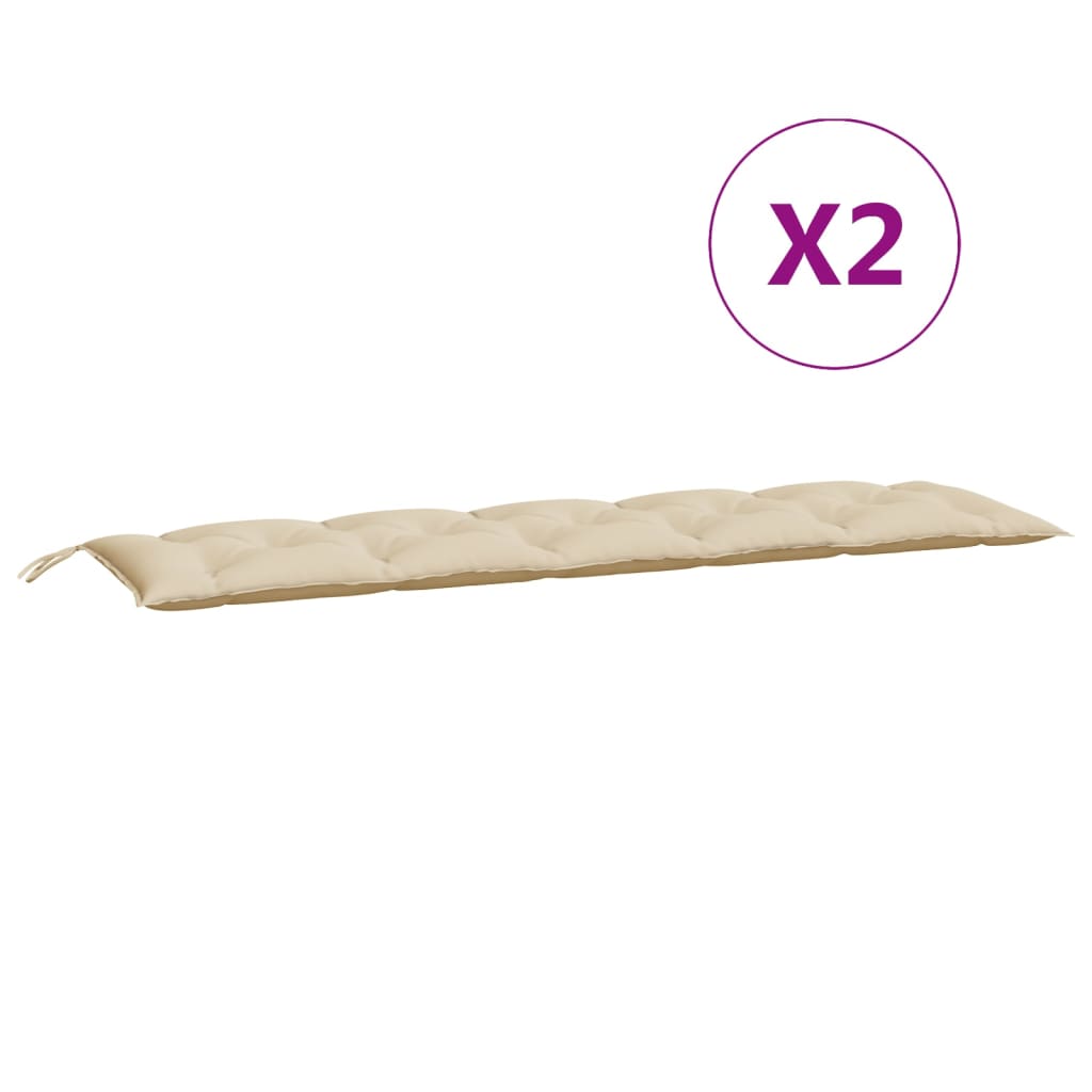 Vidaxl tuinbankkussens 2 st 180x50x7 cm oxford stof beige