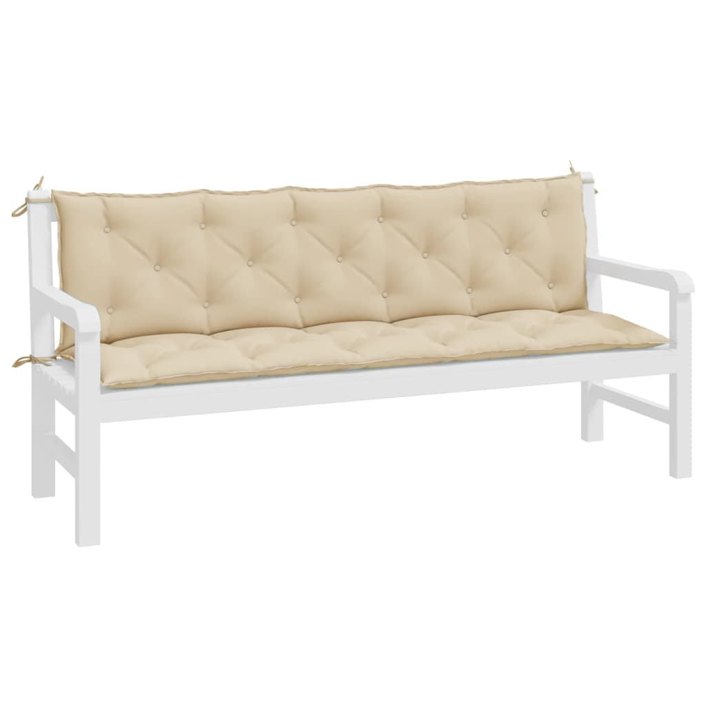 Vidaxl tuinbankkussens 2 st 180x50x7 cm oxford stof beige