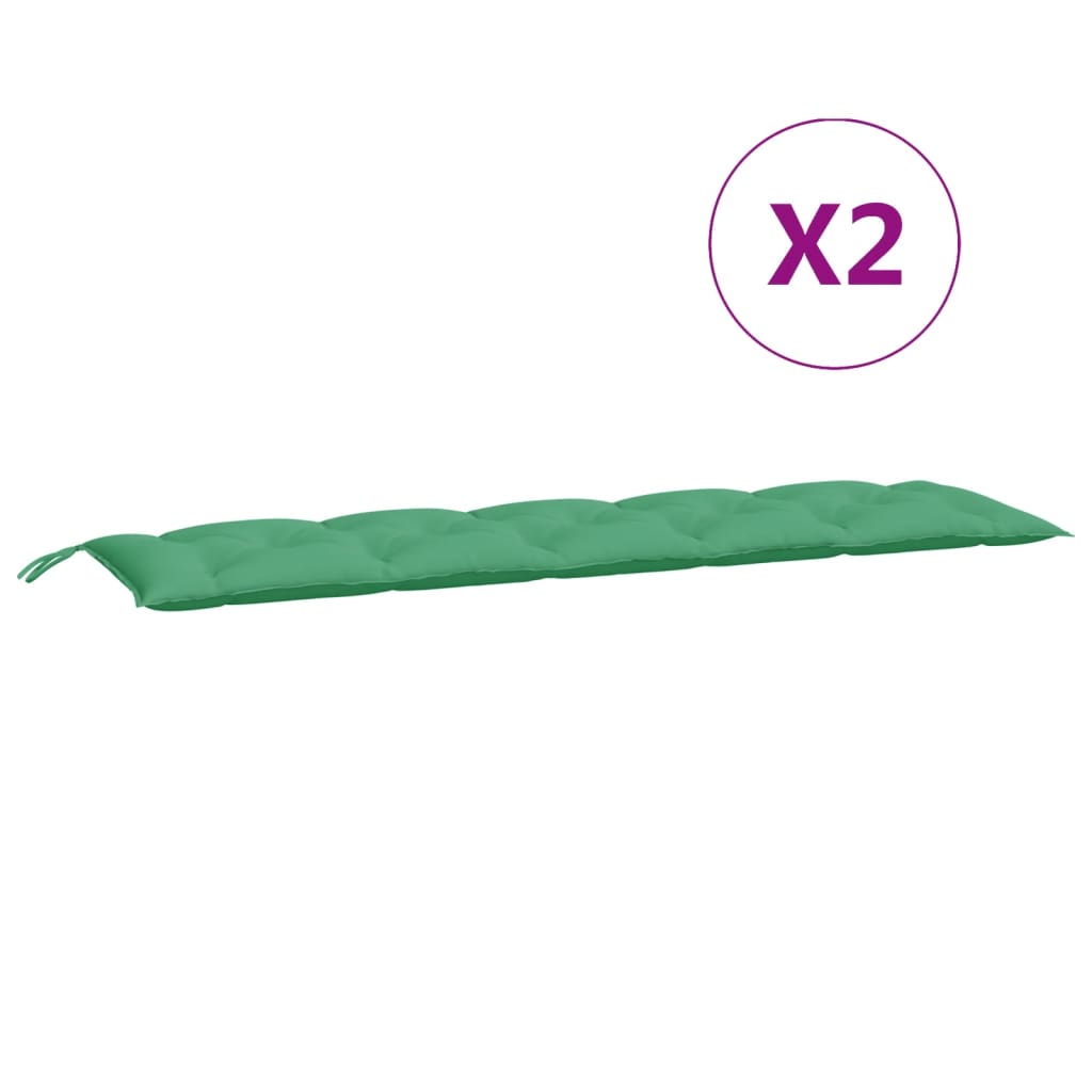 Vidaxl tuinbankkussens 2 st 180x50x7 cm oxford stof groen