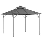 VidaXL Prieel met dubbel dak 3x3 m antracietkleurig