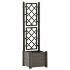 Vidaxl plantenbak met latwerk 43x43x142 cm pp antracietkleurig