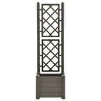 Vidaxl plantenbak met latwerk 43x43x142 cm pp antracietkleurig
