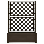 Vidaxl plantenbak met latwerk 100x43x142 cm pp mokka