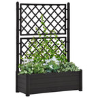 Vidaxl plantenbak met latwerk 100x43x142 cm pp antraciet