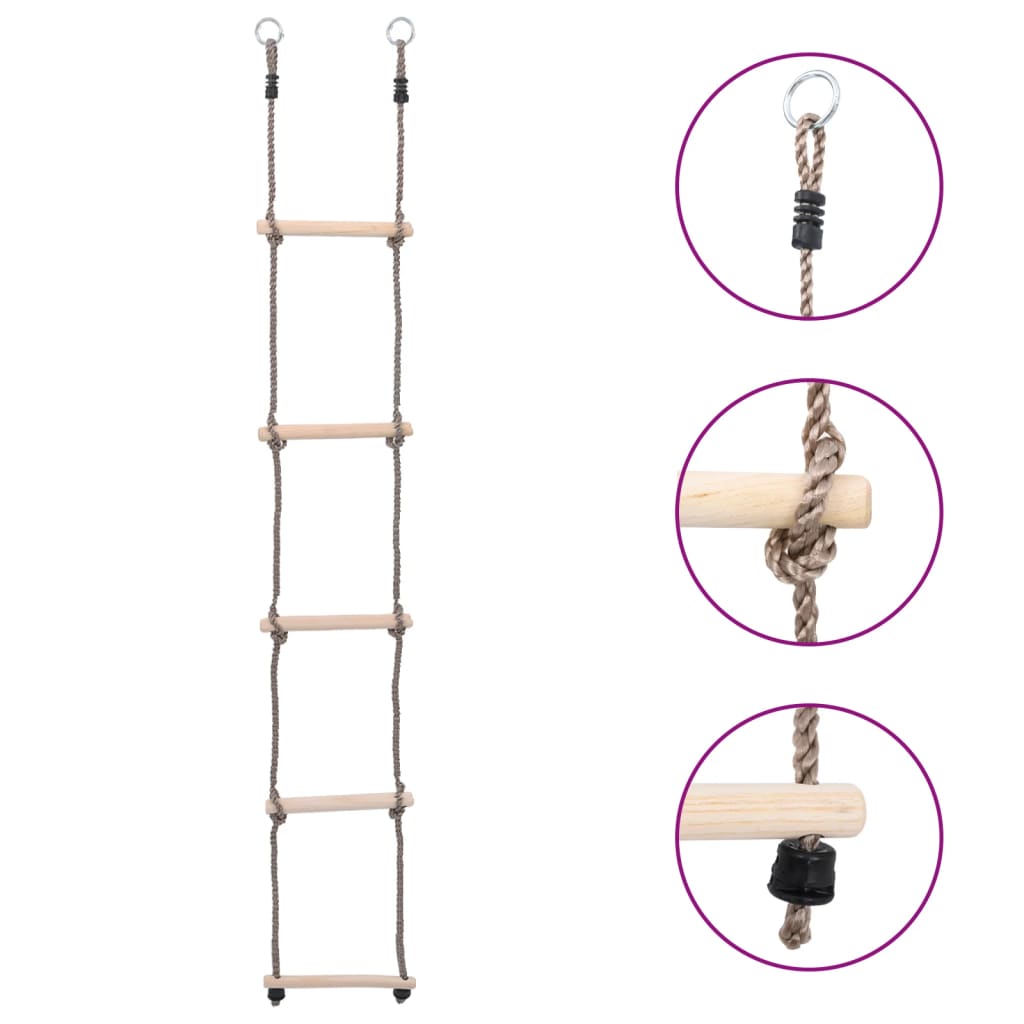 Vidaxl ladder met 5 sporten 210 cm massief grenenhout