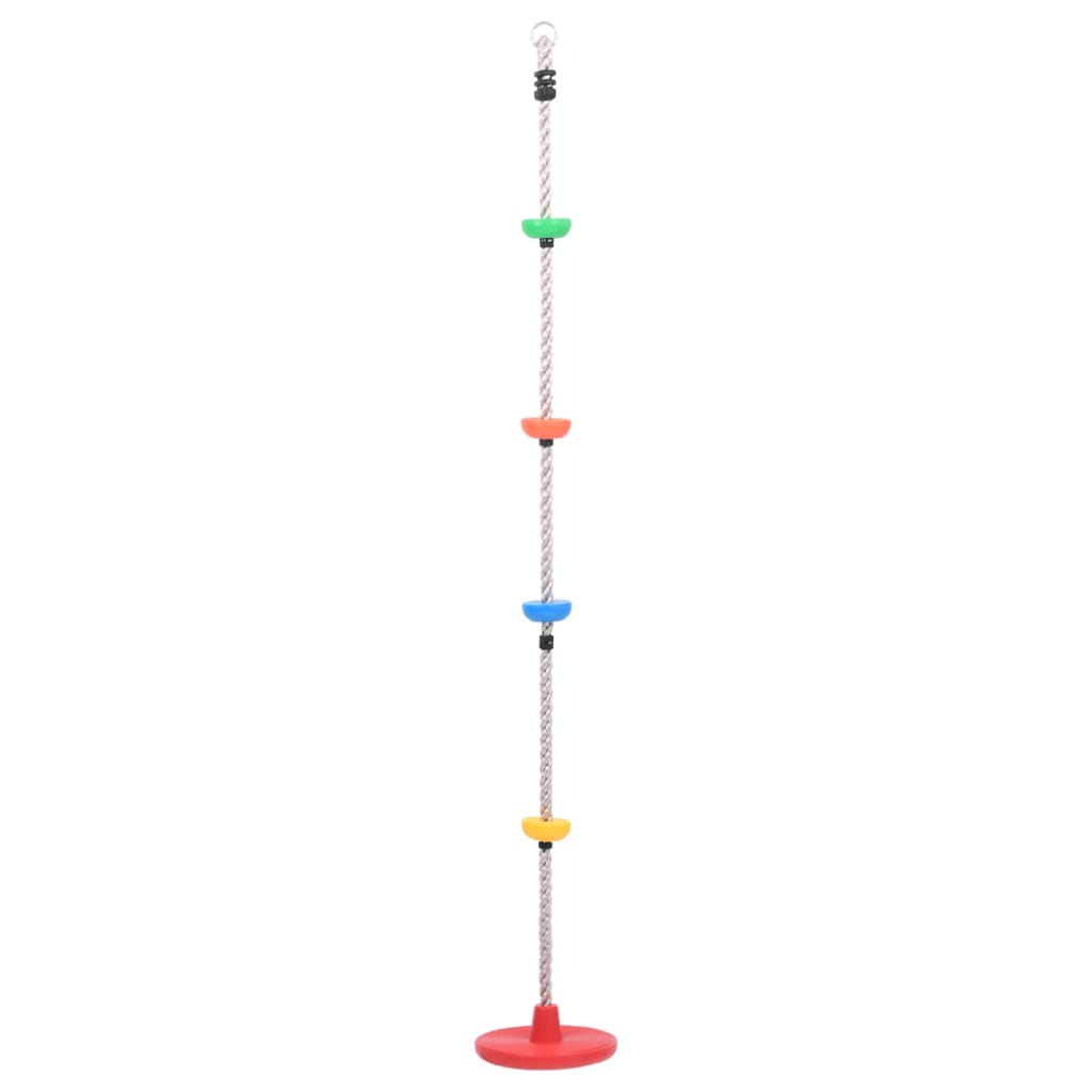 Vidaxl schommelklimtouw met plateaus en schijf 200 cm