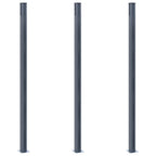Vidaxl schuttingpalen 3 st 185 cm aluminium donkergrijs