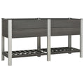 VidaXL Plantenbak verhoogd met schap 175x50x90 cm HKC grijs
