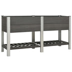 VidaXL Plantenbak verhoogd met schap 175x50x90 cm HKC grijs