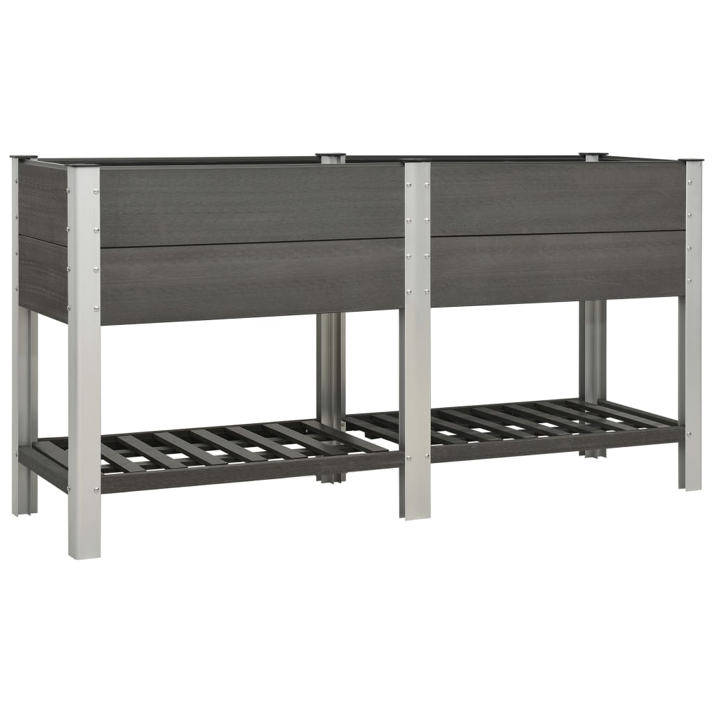VidaXL Plantenbak verhoogd met schap 175x50x90 cm HKC grijs