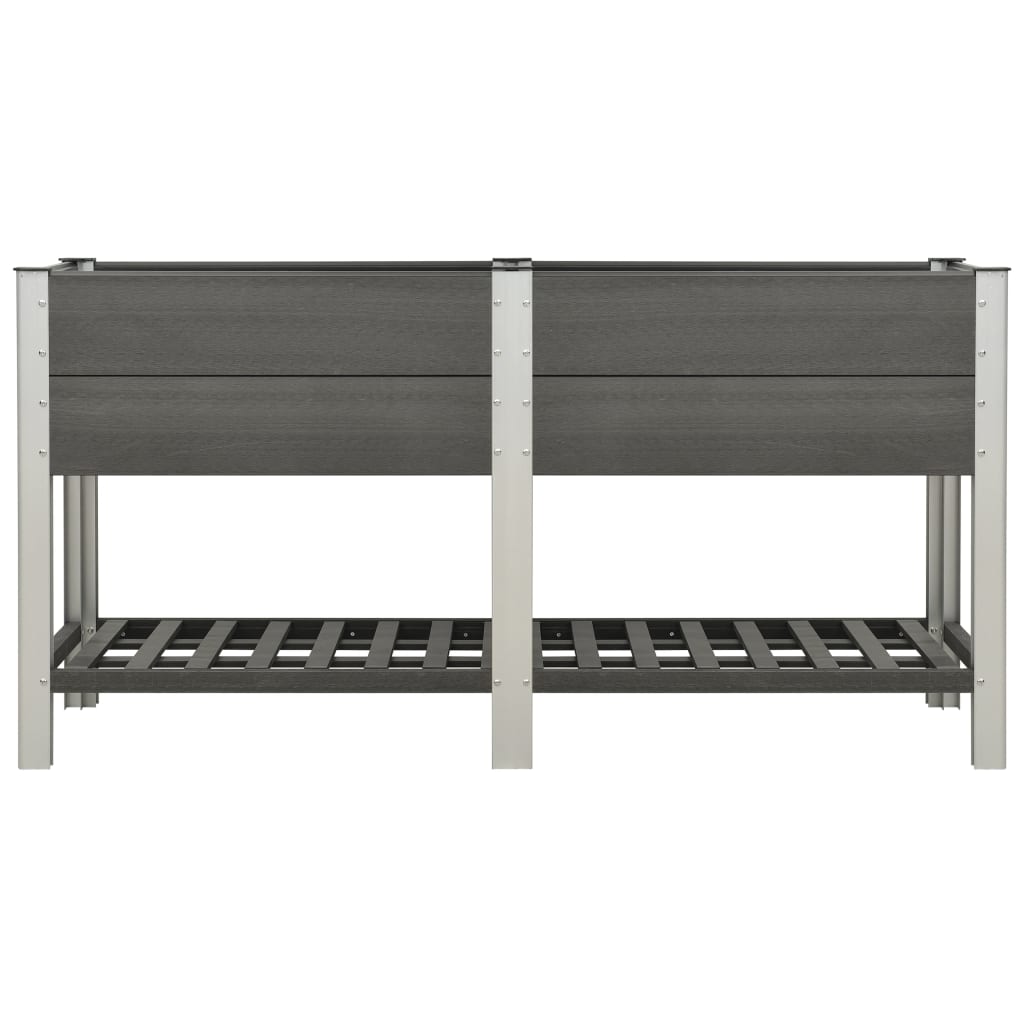 VidaXL Plantenbak verhoogd met schap 175x50x90 cm HKC grijs