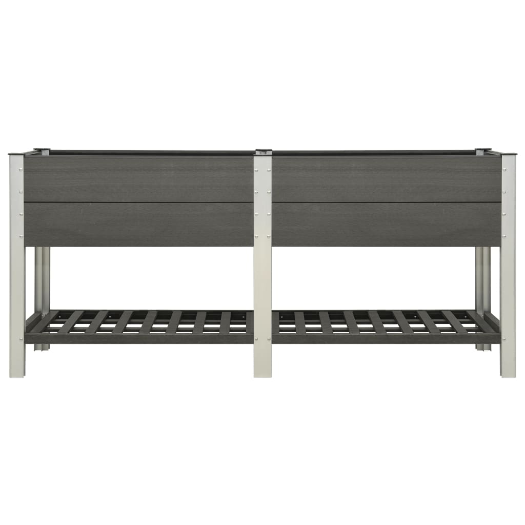 VidaXL Plantenbak verhoogd met schap 200x50x90 cm HKC grijs