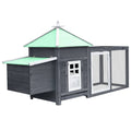 Vidaxl kippenhok met nestkast 190x72x102 massief vurenhout grijs