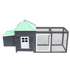 Vidaxl kippenhok met nestkast 190x72x102 massief vurenhout grijs